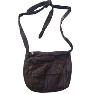 Vintage Sarah Patchwork Leather Tie Shoulder Bag Purse
